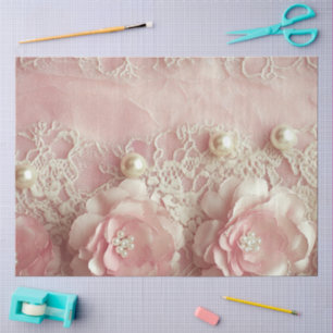 Papier Mousseline Une série Perle Rose et Dentelle Dessin #8
