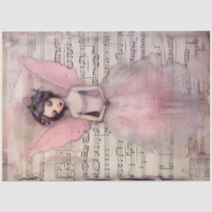 Papier Mousseline Une série Whimsical rose Angel Design #11