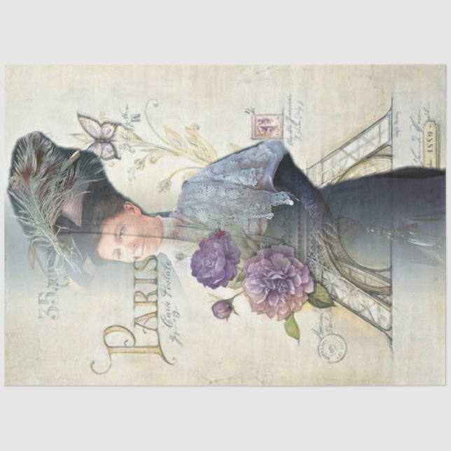 Papier Mousseline Une Shabby Chic Parisienne Série Design 28 (Recto)