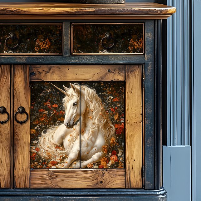 Papier Mousseline Unicorn Floral Meadow Imaginaire Art Upcycling (Créateur téléchargé)