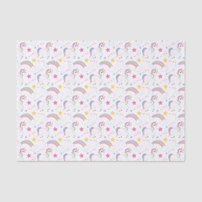 Papier Mousseline Unicorne arc-en-ciel magique (Recto)