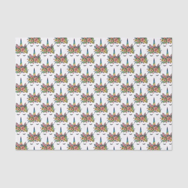 Papier Mousseline Unicorne Lashes Avec Rainbow Horn (Recto)