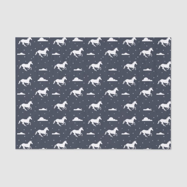 Papier Mousseline Unicorne Midnight Sky Motif Blue (Recto)