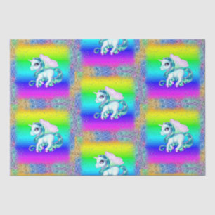 Papier Mousseline Unicornes de Parties scintillant arc-en-ciel