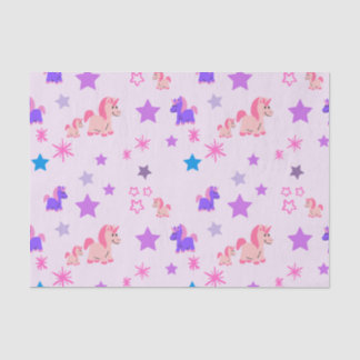 Papier Mousseline Unicornes et étoiles en papier de tissus