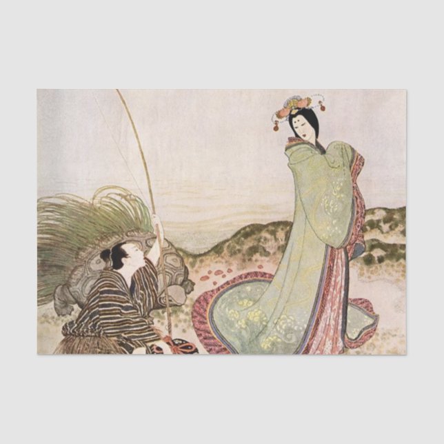 Papier Mousseline "Urashima Taro" par Edmund Dulac (Recto)