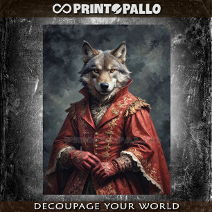Papier Mousseline Ussar Wolf en uniforme militaire victorien