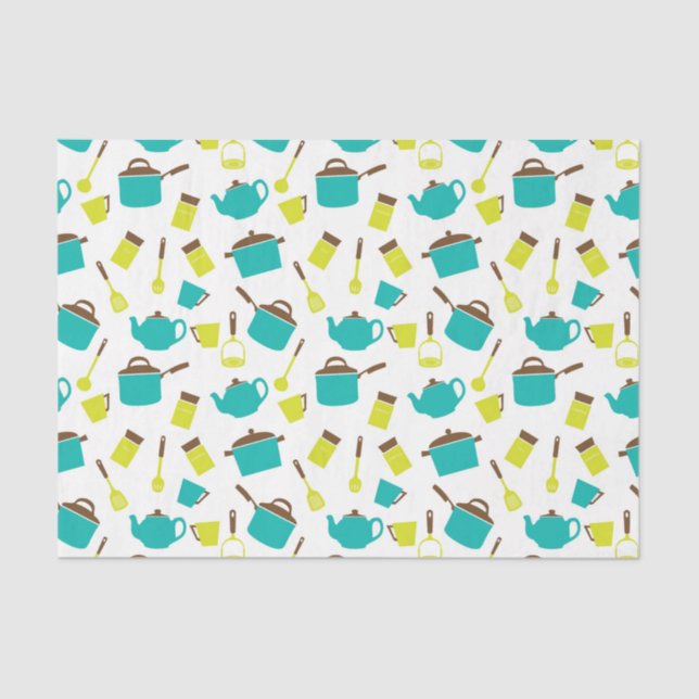 Papier Mousseline Ustensiles de cuisine colorés, Découpage (Recto)