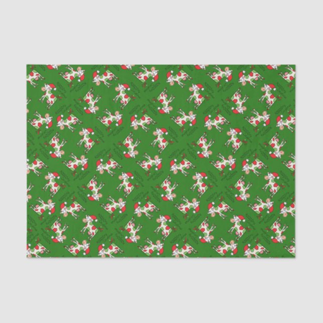 Papier Mousseline Vacances de Noël amusantes pour la vache (Recto)