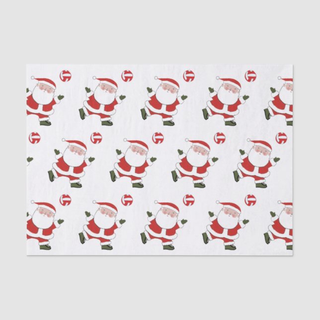 Papier Mousseline Vacances de Noël de volley-ball (Recto)