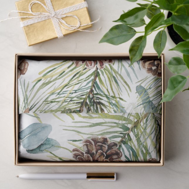 Papier Mousseline Vacances Forêt de Bois (Cadeau)