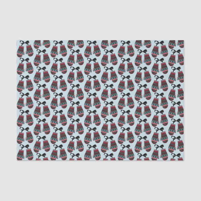 Papier Mousseline Vacances Mittens Chaleureux voeux Noël Tissu Papie (Recto)