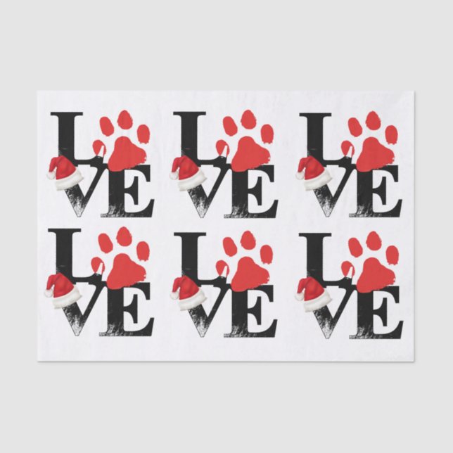 Papier Mousseline Vacances Santapaws - empreinte de patte dans (Recto)