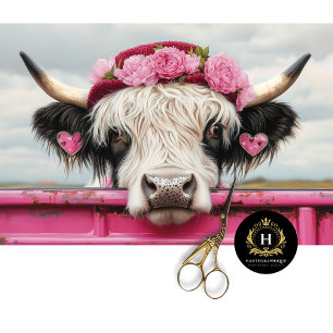 Papier Mousseline Vache des Highlands de la Saint-Valentin Découpage