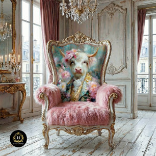 Papier Mousseline Vache des Highlands florale en costume baroque déc