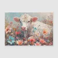 Vache des Highlands mignonne avec Cosmos pour déco