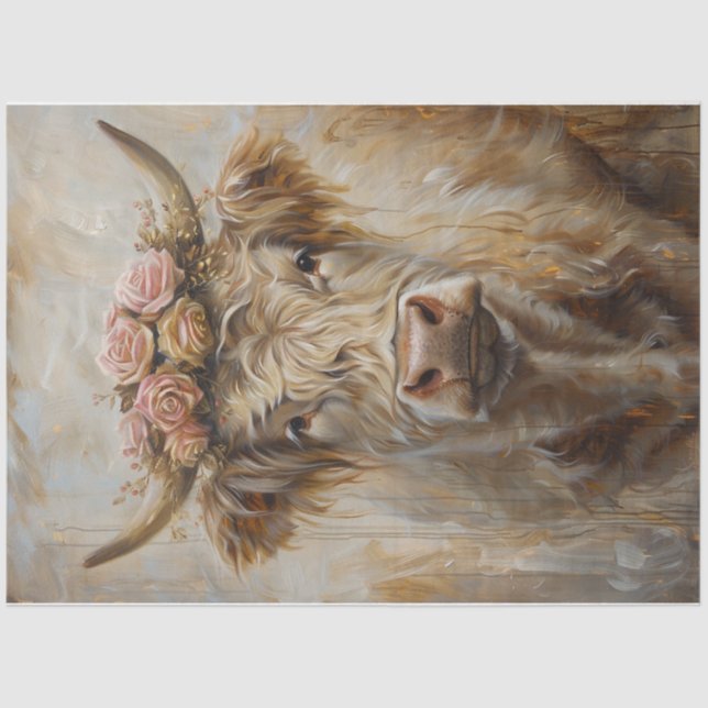Papier Mousseline Vache Golden Highlander (Recto)