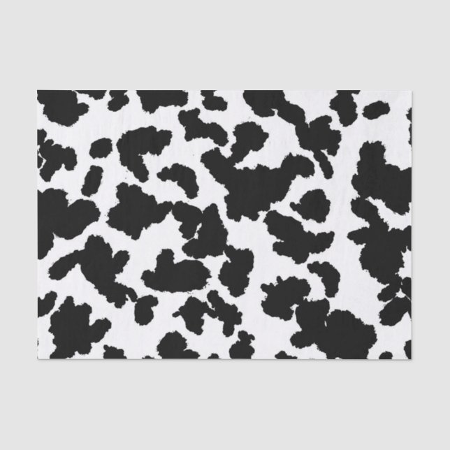 Papier Mousseline Vache Noire Et Blanche Cacher Motif De Fourrure (Recto)