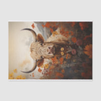 Vache vintage des Highlands dans le découpage Fleu