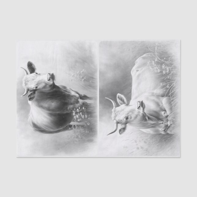 Papier Mousseline Vaches agricoles (Recto)