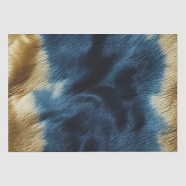 Papier Mousseline Vachette bleue dorée du sud-ouest (Recto)