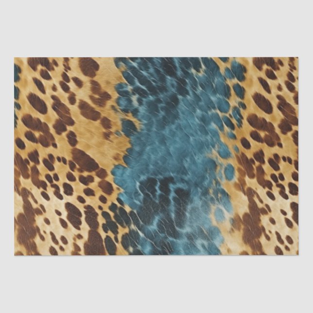 Papier Mousseline Vachette d'or bleu occidental (Recto)