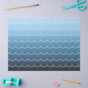 Papier Mousseline Vague de courbure moderne Motif Lumière au bleu fo