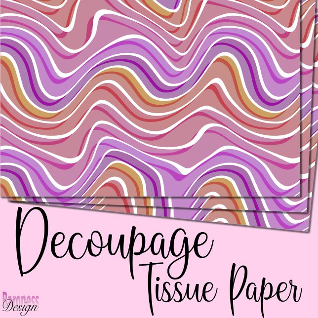 Papier Mousseline vagues Abstraites motif rose violet rouge jaune (Créateur téléchargé)