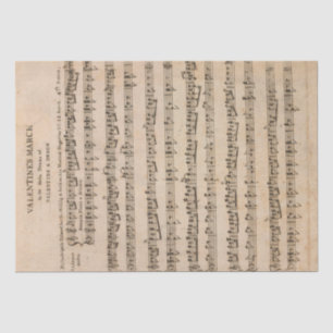 Papier Mousseline Valentine Partition Musique Notes Vintages Découpa