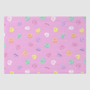 Papier Mousseline Valentines Day Candy Hearts Motif