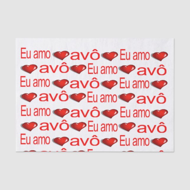 Papier Mousseline Valentine's Day Tissue Paper Love Avô Grand-père (Recto)