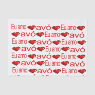 Papier Mousseline Valentine's Day Tissue Paper Love Avô Red Hearts