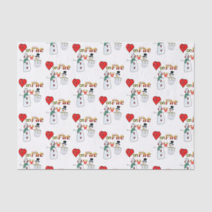 Papier Mousseline Valentine's Day Tissue Paper Love Hearts Snowman