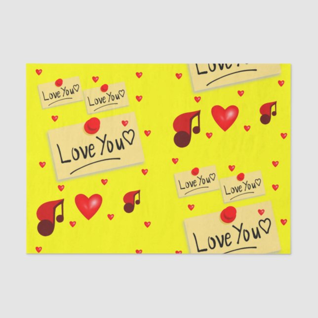 Papier Mousseline Valentines en papier décoratif baisers (Recto)