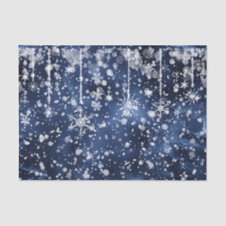 Papier Mousseline Valse des flocons de neige Deep Blue Snow