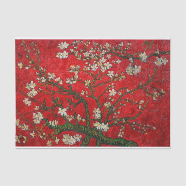 Papier Mousseline Van Gogh Almond Blossoms Rouge (Recto)
