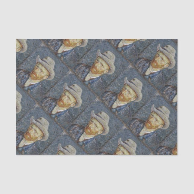 Papier Mousseline Van Gogh Autoportrait Gris Sens Casquette Peinture (Recto)