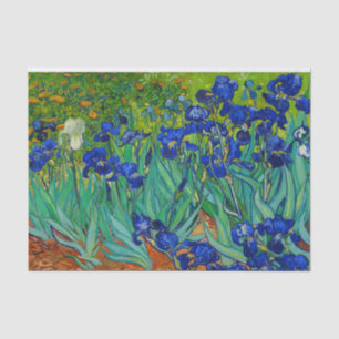 Papier Mousseline Van Gogh irise le bleu floral vintage