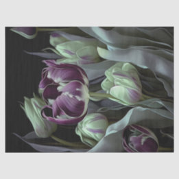 Papier Mousseline Van Gogh Tulips, Jardin fantaisiste violet profond