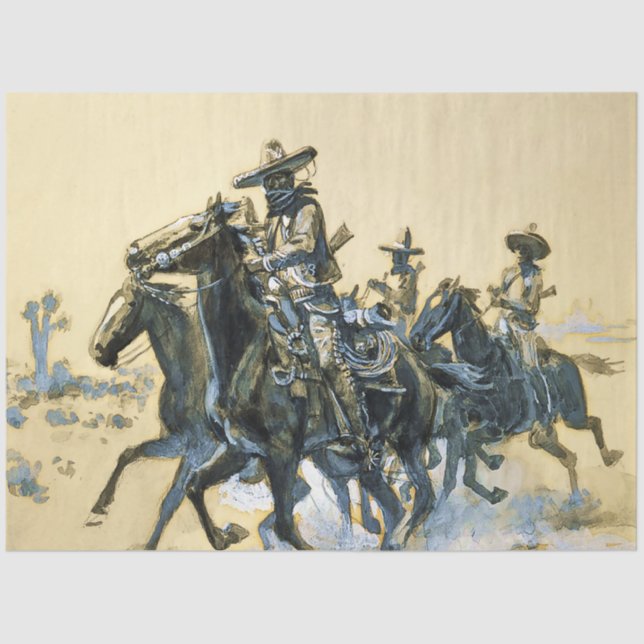 Papier Mousseline "Vaqueros" Art occidental de Charles M Russell (Recto)