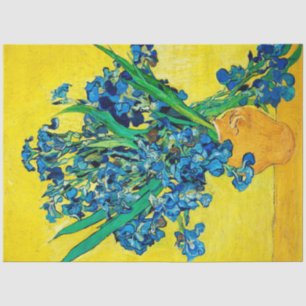 Papier Mousseline Vase avec Irises, Van Gogh