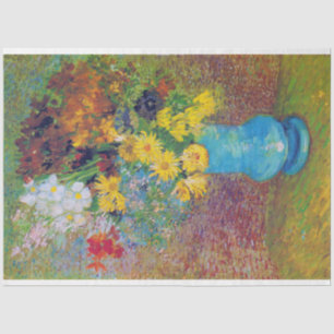 Papier Mousseline Vase avec marguerites et anémones, Van Gogh