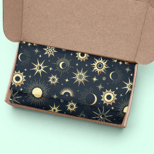 Papier Mousseline Vector Magic avec motif de soleil lune étoiles en