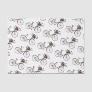 Papier Mousseline Vélo antique avec panier de fleurs