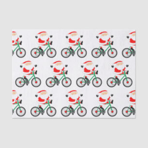 Papier Mousseline Vélo de Noël Cycliste