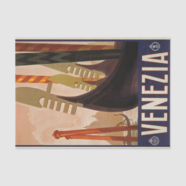 Papier Mousseline Venezia Travel Poster Decoupage Tissu Papier (Recto)