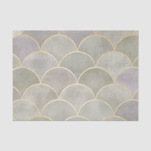 Papier Mousseline Ventilateur art déco métallique brillant motif, Dé