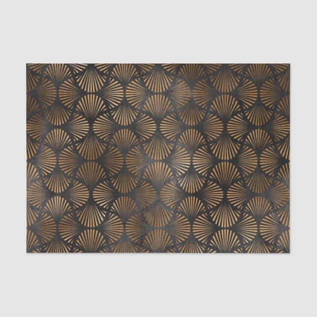 Papier Mousseline Ventilateur de cuivre noir Art Déco Graphisme (Recto)