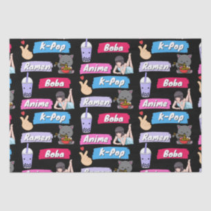 Papier Mousseline Ventilateur de culture K-Pop, Ramen, Boba et Anime