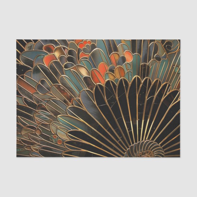 Papier Mousseline Ventilateur Moody Art Déco (Recto)